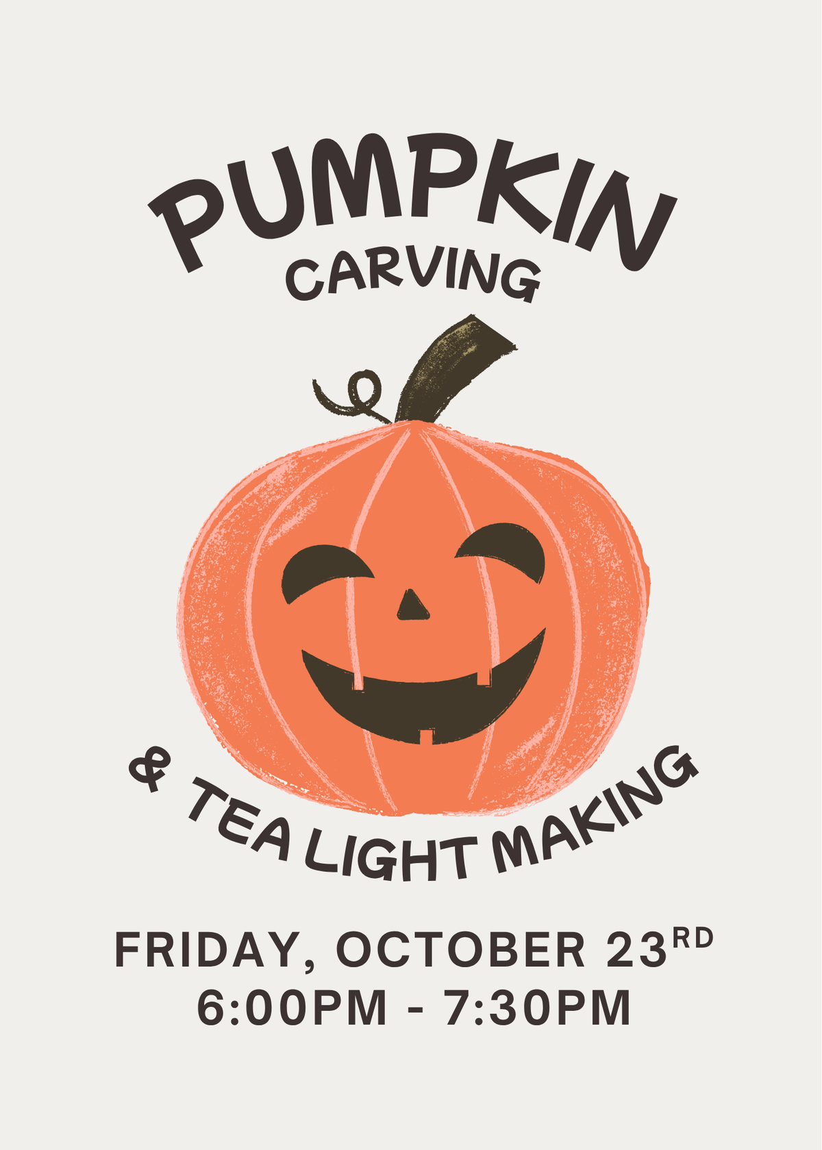 10/23/26 - Pumpkin Carving & Tea Light Making