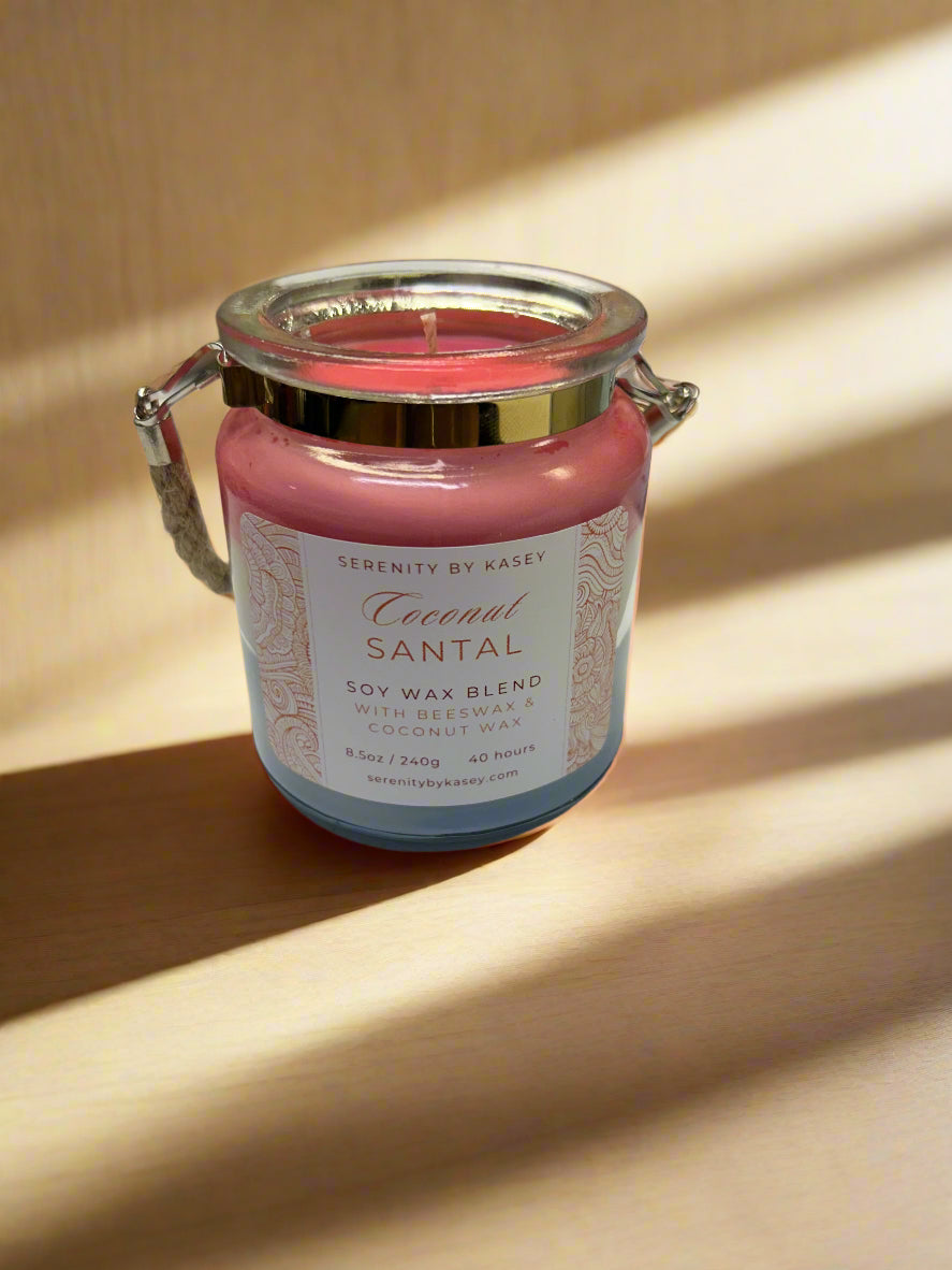 8.5oz Soy Blend Candle - Glass Jar w/rope