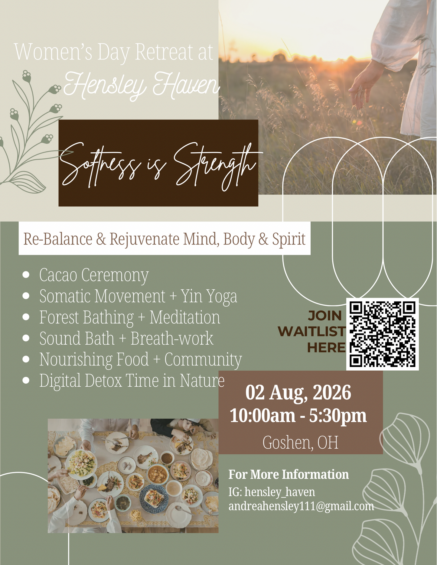 Aug 2, 2026 - Women's Day Retreat at Hensley Haven
