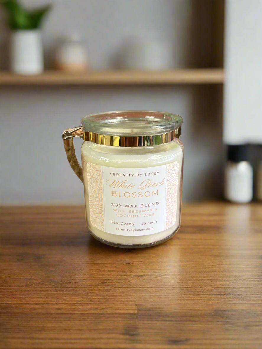 8.5oz Soy Blend Candle - Glass Jar w/rope