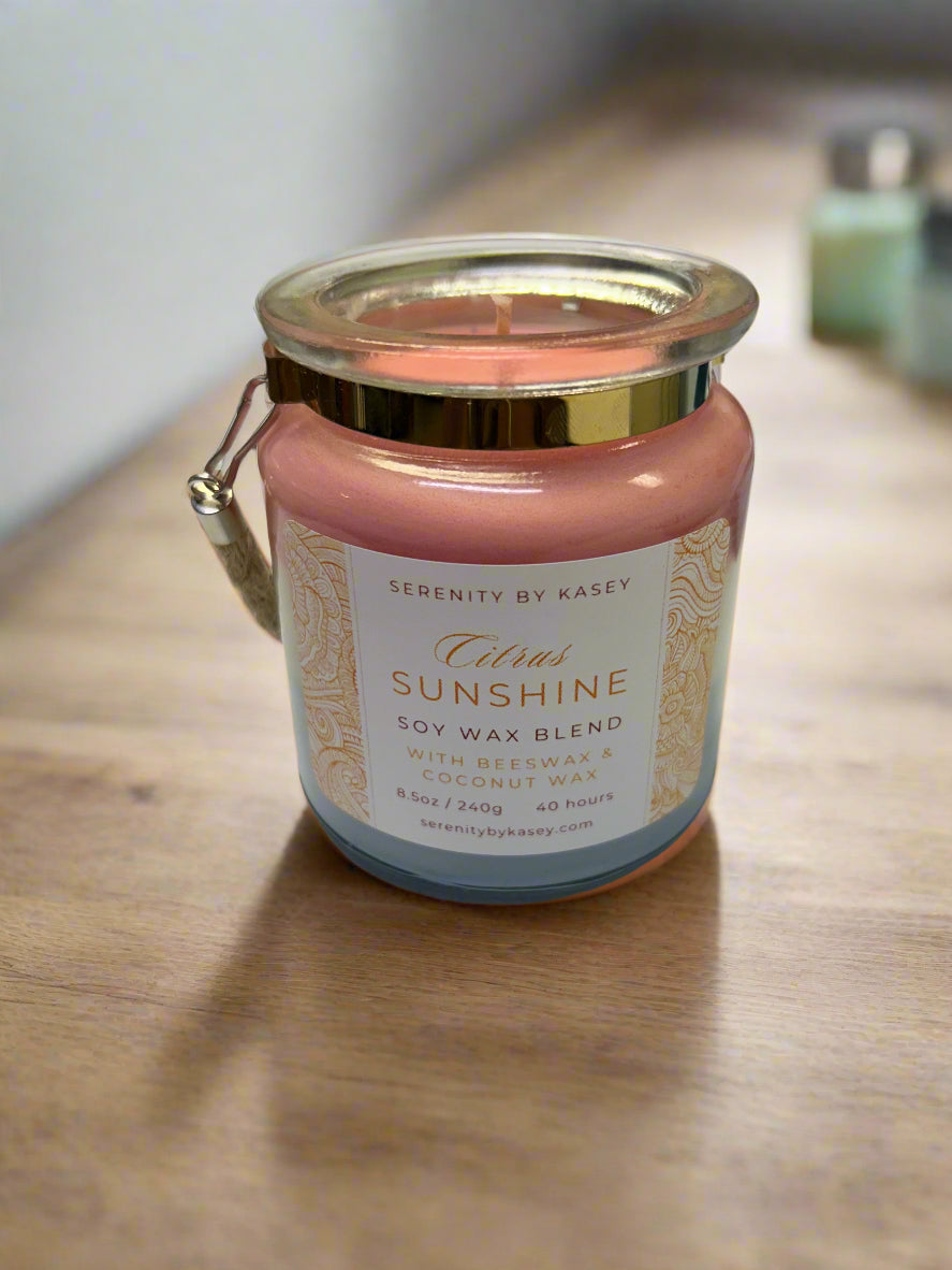 8.5oz Soy Blend Candle - Glass Jar w/rope