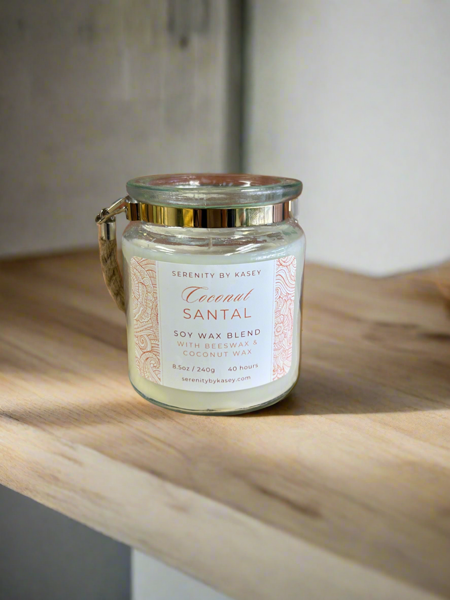 8.5oz Soy Blend Candle - Glass Jar w/rope