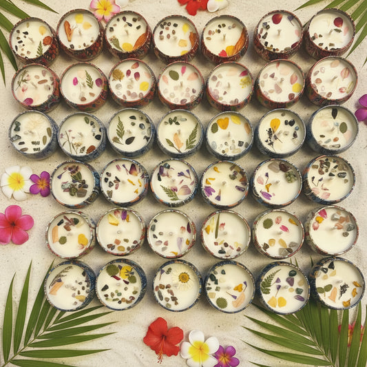 2.5oz Candles w/ Crystals & Flowers