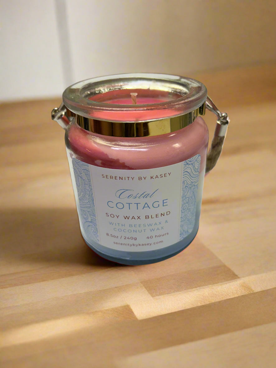 8.5oz Soy Blend Candle - Glass Jar w/rope