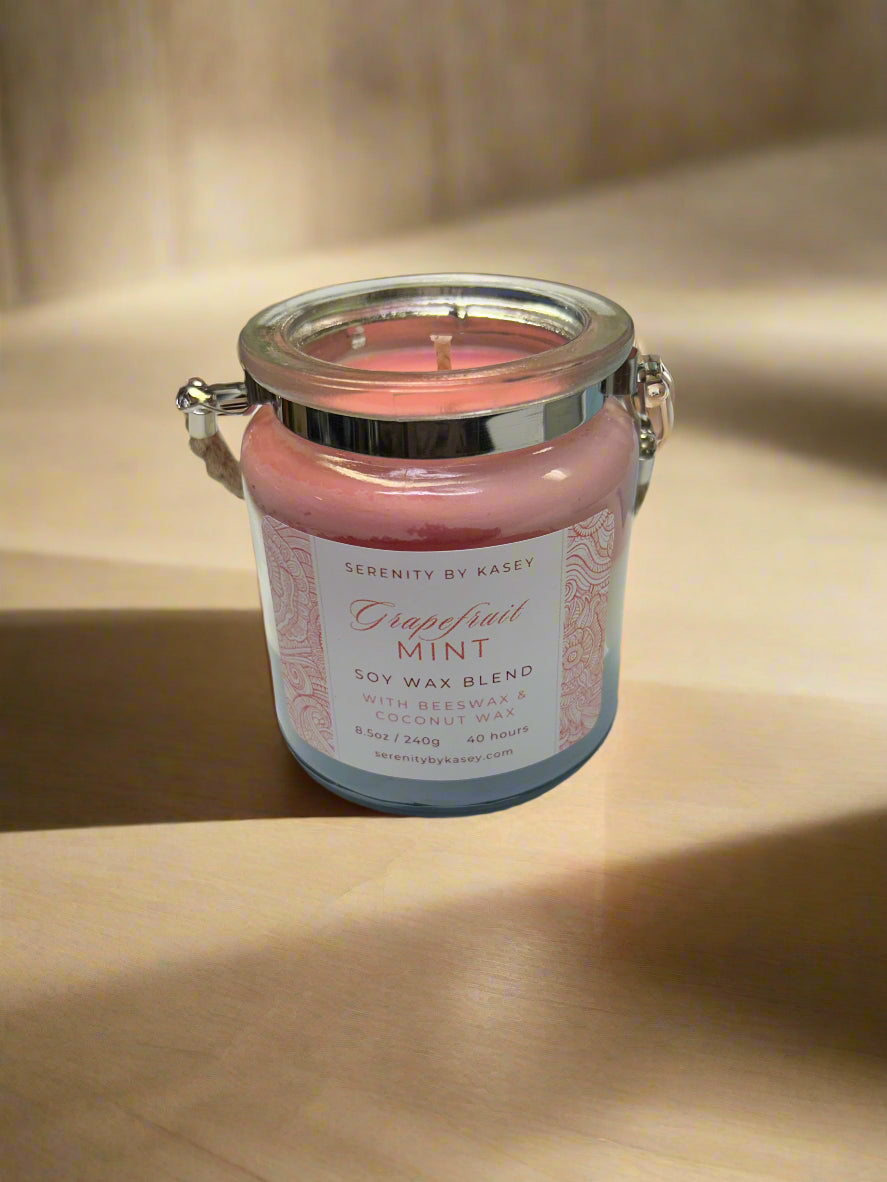 8.5oz Soy Blend Candle - Glass Jar w/rope